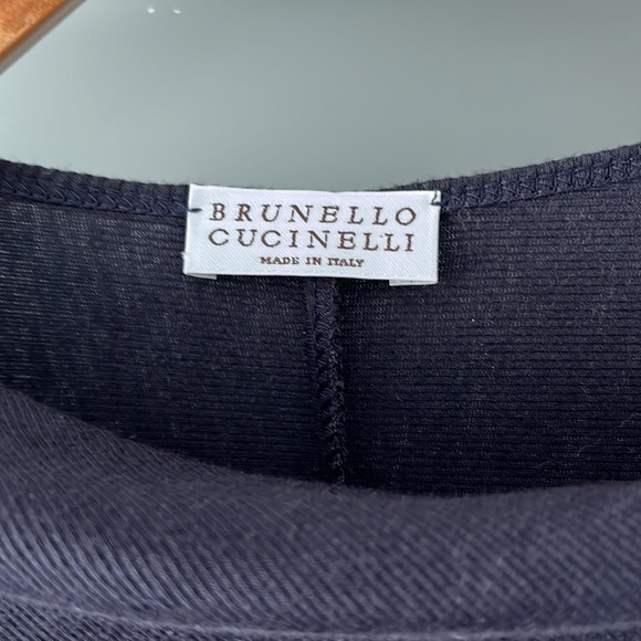 Brunello Cucinelli cotton draped long sleeves dress size XL - Picture 4 of 15